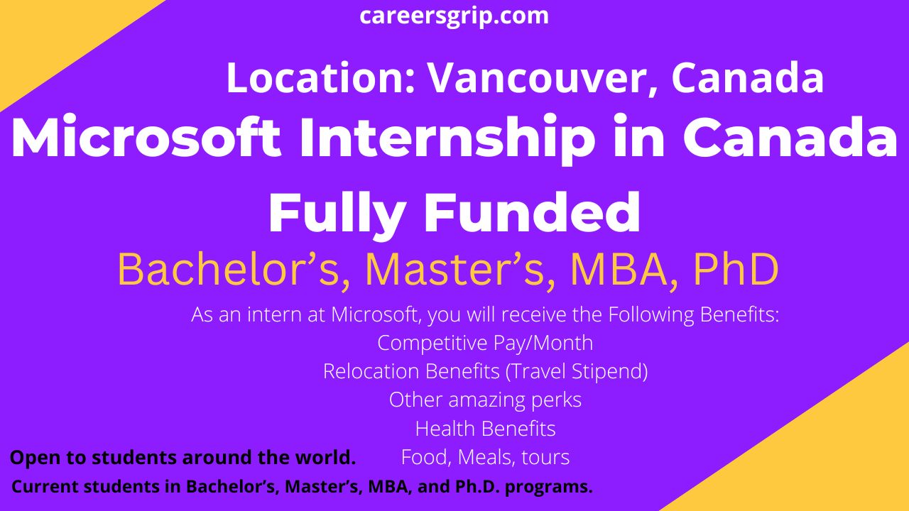 Microsoft Internship in Canada 202223 Fully Funded Careers Grip